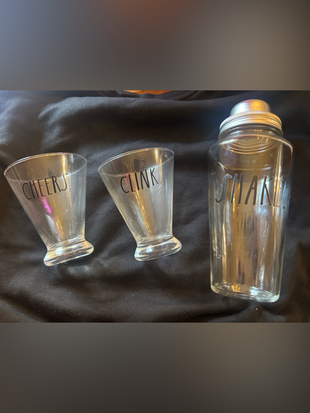 CHEERS Clink Shake Clear Glass Drinkware Set - Clear